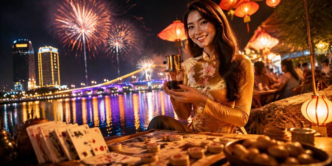 Người chơi thư giãn tại Huế vừa uống cà phê vừa tham gia game bài trực tuyến
